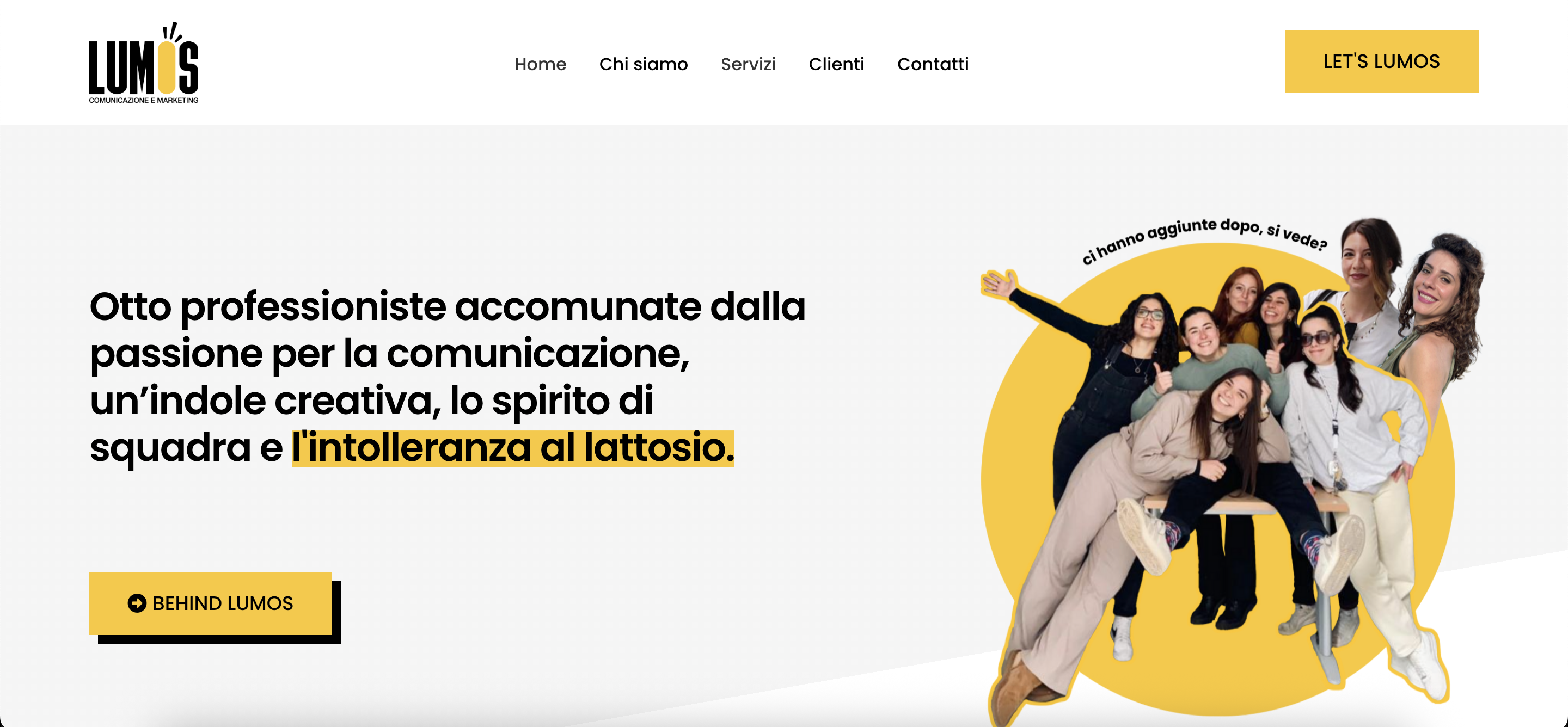 Homepage Lumos Comunicazione