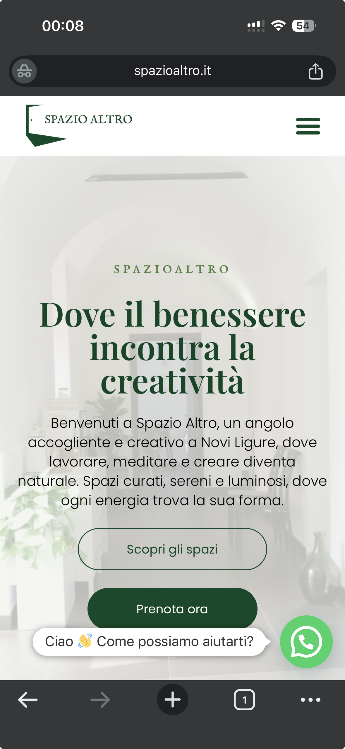 Spazio Altro mobile mockup